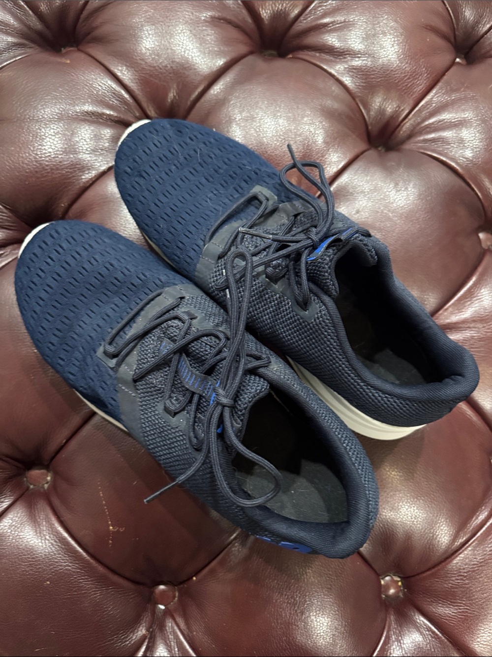 New Balance Navy Mesh Lace-Up Sneakers